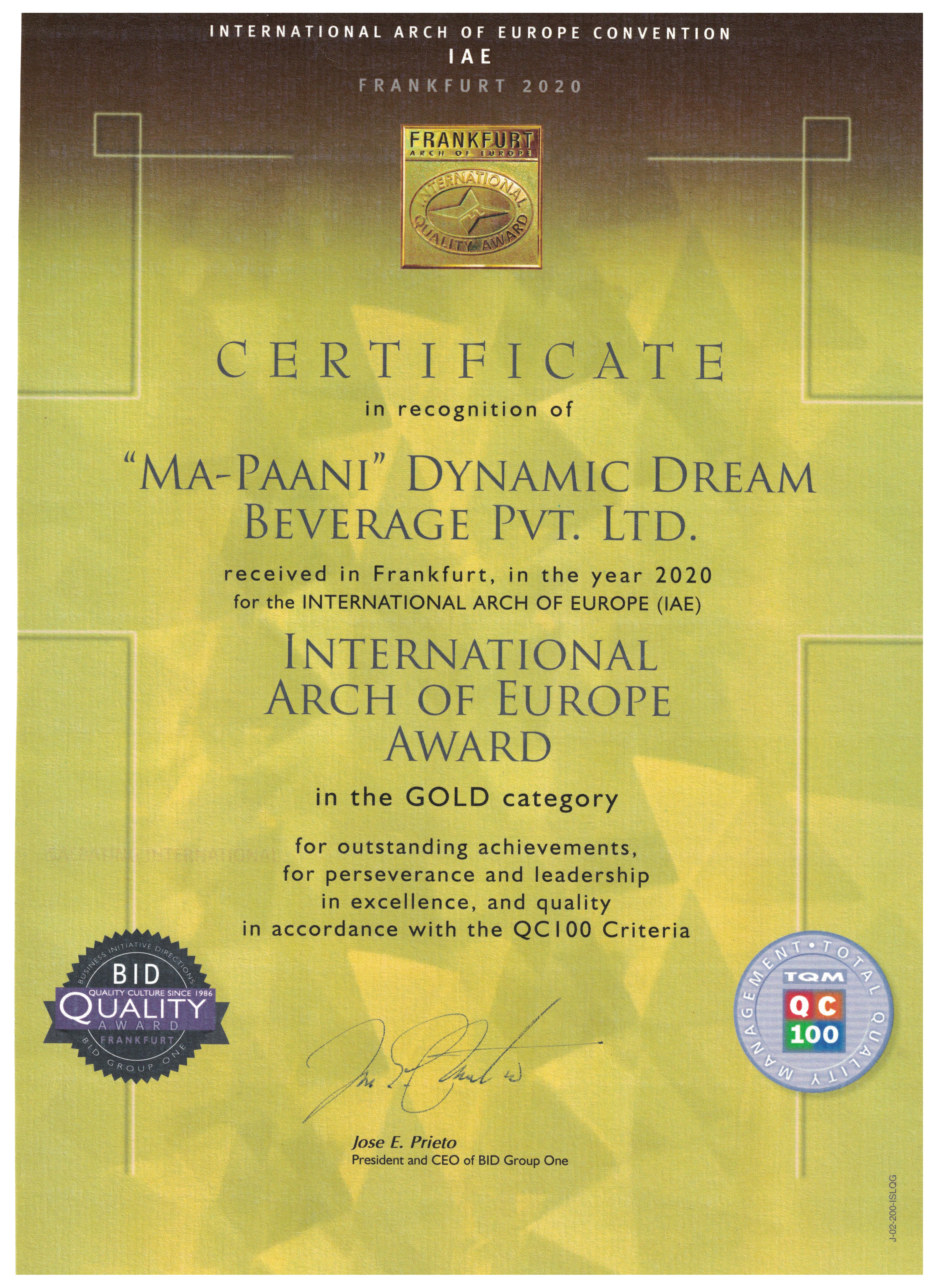BID Quality Award (Business Initiative Directions) 